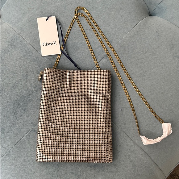 *RARE* Clare V. Crossbody Chainmail Poche - NWT - Picture 5 of 7